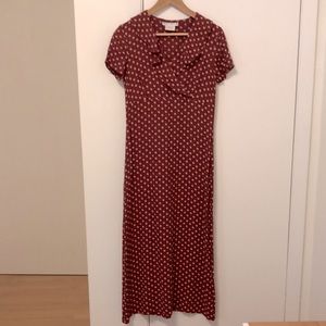 Vintage Jaeger midi empire waist ruffle collar bias dress - similar to Rouje